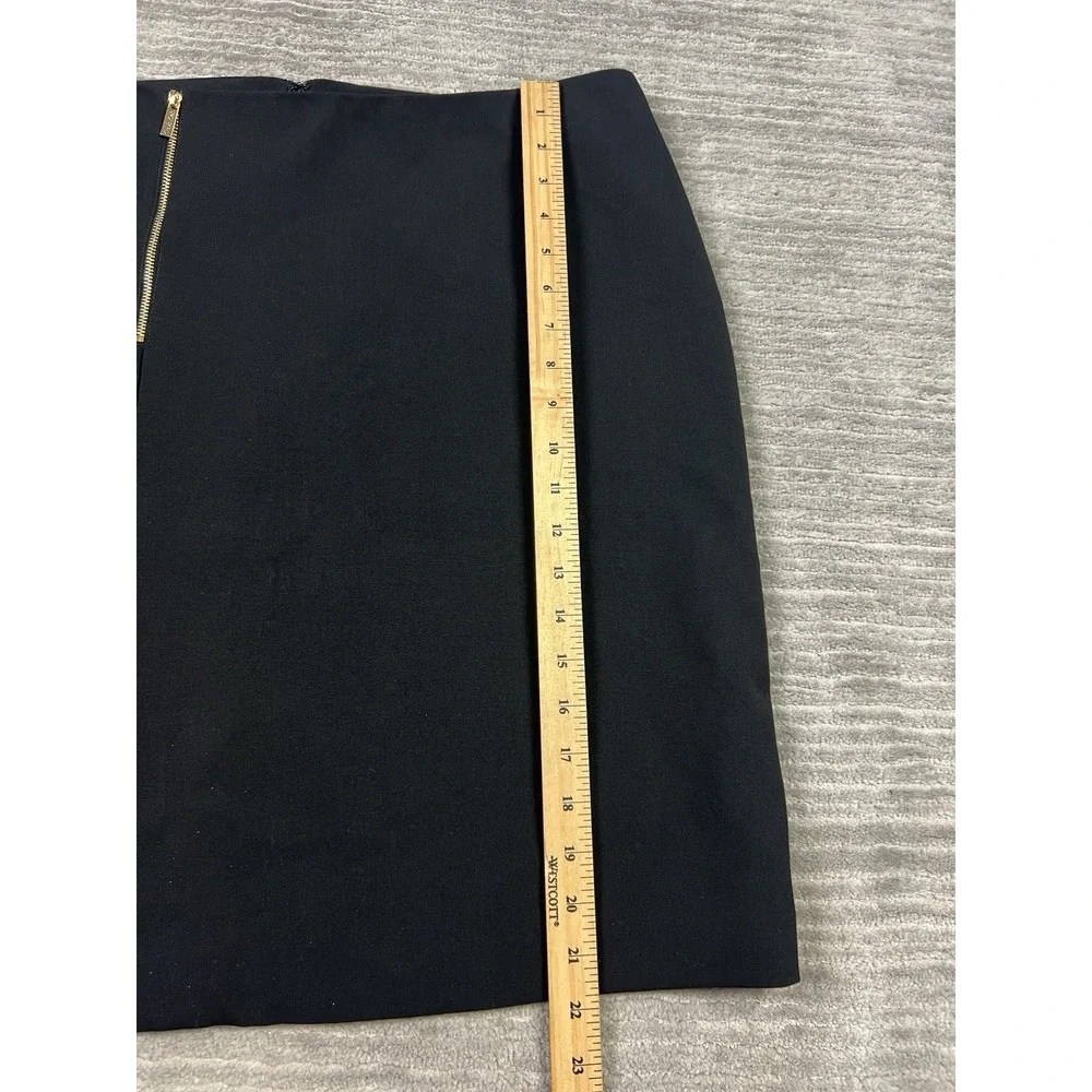 Calvin Klein Skirt‎ Womens 12 Black Faux Wrap Zip Pencil Polyester Blend NWT